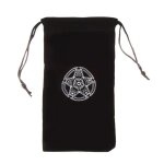 Sac de cartes de tarot en velours - mini cordon de serrage pentagramme design by