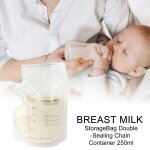 Sac de conglation pour lait maternel, 60 pices, 250ml, avec double fermeture, conteneur a chane jetable, ...