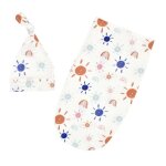 Sac de couchage pour b�b�, ensemble de 2 pi�ces, bonnet nou�, sac de couchage imprim� pour nouveau - ...