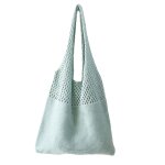 Sac en crochet de plage pour femmes, lger et doux, fourre - tout de plage en polyester doux, sacs a ...