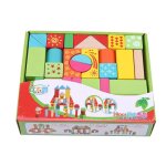 Sac a dos en bois pour enfants, blocs de construction de forme num�rique, jouets educatifs amusants, ...