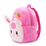 Sac a dos en peluche pour bb de 1 a 3 ans, mignon sac a dos de lapin rose brod de carotte de dessin ...