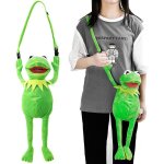 Sac a dos de poup�e en peluche grenouille avec bretelles r�glables, sacoche en peluche a une epaule, ...