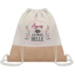 Sac � dos toile et jute agn�s la plus belle sac de sport et gym, sac doudou enfant cadeau f�te des m�res ...