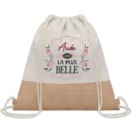 Sac � dos toile et jute aude la plus belle sac de sport et gym, sac doudou enfant cadeau f�te des m�res ...