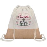 Sac � dos toile et jute charlotte la plus belle sac de sport et gym, sac doudou enfant cadeau f�te des ...