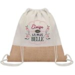 Sac � dos toile et jute elo�se la plus belle sac de sport et gym, sac doudou enfant cadeau f�te des m�res ...
