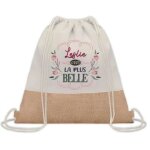 Sac � dos toile et jute leslie la plus belle sac de sport et gym, sac doudou enfant cadeau f�te des m�res ...