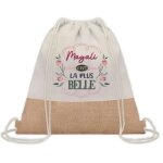 Sac � dos toile et jute magali la plus belle sac de sport et gym, sac doudou enfant cadeau f�te des m�res ...