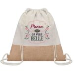 Sac � dos toile et jute manon la plus belle sac de sport et gym, sac doudou enfant cadeau f�te des m�res ...