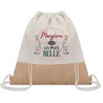 Sac � dos toile et jute maryline la plus belle sac de sport et gym, sac doudou enfant cadeau f�te des ...