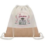 Sac � dos toile et jute simone la plus belle sac de sport et gym, sac doudou enfant cadeau f�te des m�res ...