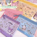 Sac pour fichier a4 kawaii kuromi my melody cannelle oll kt cat, sac de rangement en papier de test pour ...