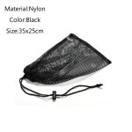 Sac en filet de sport en nylon noir, sac de rangement a cordon de transport pour balle de tennis, balle ...