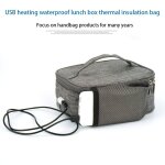 Sac isolant de bo�te a d�jeuner de chauffage d'usb, sacs de r�cipient de nourriture thermique de chauffage ...