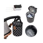 Sac isotherme pour poussette, biberons et djeuner ¿ 19 x 14 cm, noir, polyester rsistant, adapt aux ...