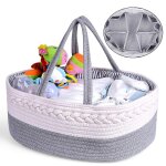Sac a langer pour b�b�, grand sac fourre - tout portable en toile 100 % coton, organiseur de rangement ...
