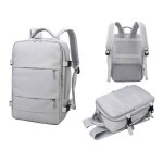 Sac a langer rsistant a l'eau pour maman, sac a dos de voyage avec port usb, gris clair