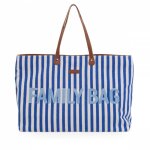 Sac a langer family bag a rayures bleu el�ctrique et bleu clair
