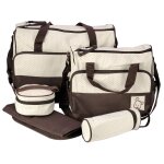 Sac a langer kit de 5 pices beige + marron