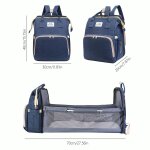 Sac a langer de lit pliable avec station a langer, poche isotherme, sac de maman multifonctionnel a double ...