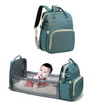 Sac a langer portable 3 en 1, sac a dos, lit de voyage pour b�b�, couffin, matelas a langer pliable, ...