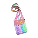 Sac a main a bulles arc - en - ciel pour filles, jouets sensoriels pour soulager le stress en silice, ...