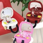 Sac a main pour filles, bo�te a musique, miroir de maquillage, rangement de bijoux, bo�te a musique rotative ...