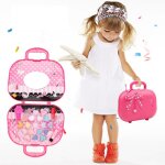 Sac  main de maquillage cosmtique pour bb fille, jouets ducatifs, sac rose rose pour cadeau d'anniversair ...
