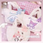 Sacs a main en peluche cannelle oll melody kuromi pour femmes, fourre - tout a epaule fashion, sacoches, ...