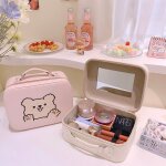 Sac a main a rabat en cuir, trousse de maquillage professionnelle, sac de rangement de grande capacit�, ...