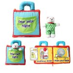 Sac a main style dessin animé pour bébé, livre en tissu avec peluche, poupée ours apaisante, jouets educatifs ... Sac a main style dessin animé pour bébé, livre en tissu avec peluche, poupée ours apaisante, jouets educatifs ...