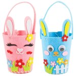 Sac de pques en forme de lapin pour enfants, panier de rangement, sac a main, bricolage 3d, 2 pices ...