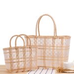 Sac de plage a carreaux impermable, sac de shopping transparent a la mode, fourre - tout tiss, sac ...