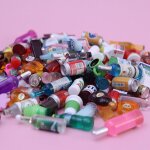 Sac de rangement pour maison de poup�e 1:12, 10 pi�ces, non r�p�titif, miniature, bouteilles de nourriture, ...