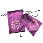 Sac de rangement de tarot pentagramme en velours, 1 pi�ce, cartes de jeu de soci�t�, paquet de cordon ...