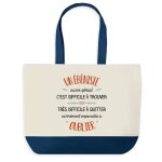 Sac shopping bleu doudou aussi g�nial ¿ cabas coton solide & pratique pour courses, travail ¿ id�e ...