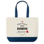 Sac shopping fond bleu bazar d'une doudou d'amour ch�ri ch�rie saint - valentin cadeau anniversaire no�l ...