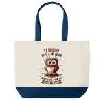 Sac shopping fond bleu doudou chouette grain ch�ri ch�rie amour saint - valentin cadeau anniversaire ...