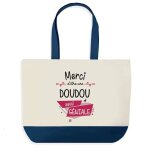 Sac shopping fond bleu merci doudou g�niale ch�ri ch�rie amour saint - valentin cadeau anniversaire no�l ...