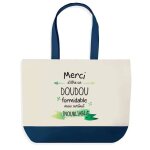 Sac shopping fond bleu merci doudou inoubliable homme ch�ri ch�rie amour saint - valentin cadeau grand ...