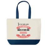 Sac shopping fond bleu doudou superwoman ch�ri ch�rie amour saint - valentin cadeau anniversaire no�l ...