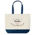 Sac shopping fond bleu doudou au top ch�ri ch�rie amour saint - valentin cadeau anniversaire no�l grand ...