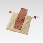 Sac de taille en toile, pochette de recherche de nourriture avec housse en cuir pliable, pochette a outils ...