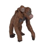 Safari ltd wild safari wildlife - orangutan with baby - realistic hand painted toy figurine model - quality ...