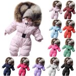 Salopette d'hiver en coton pour bb, vtement chaud et epais pour nouveau - n, garon et fille