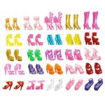 Sandales color�es a talons hauts pour b�b� fille, 60 pi�ces, accessoires pour chaussures de poup�e, v�tements, ...