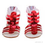 Sandales rouges chaussures en cuir pu v�tements pour poup�e fille 18