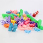 Sandales a talons hauts mlangs colors pour bb fille, 10 paires, accessoires pour chaussures de poupe, ...