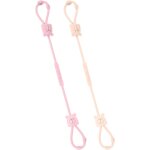 Sangle de s�curit� extensible en silicone, 2 sangles r�glables pour jouets de b�b� pour poussette, chaise ...